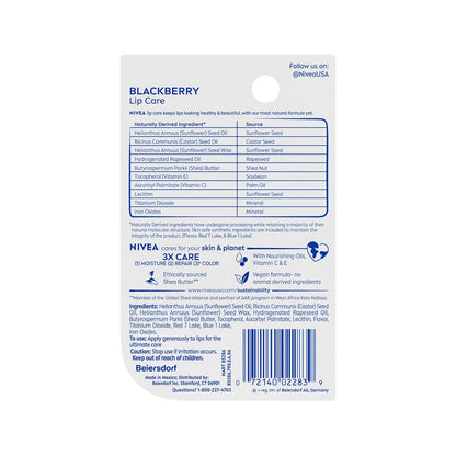 NIVEA Tinted Lip Balm – Dermatologically Tested Lip Care for Sensitive Skin, Blackberry Stick