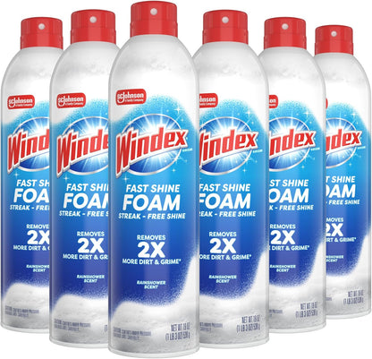 no-drip, ultra-cling foaming aerosol formula designed for vertical glass surfaces