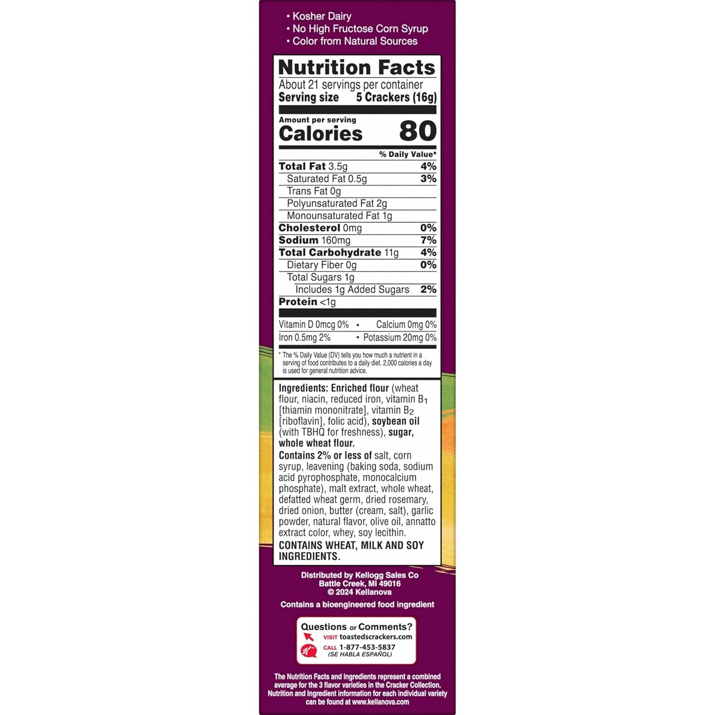 no high fructose corn syrup; colors sourced from natural ingredients