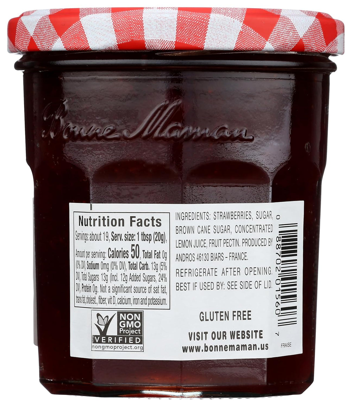 no high fructose corn syrup — only sugar, brown cane sugar, and fruit pectin