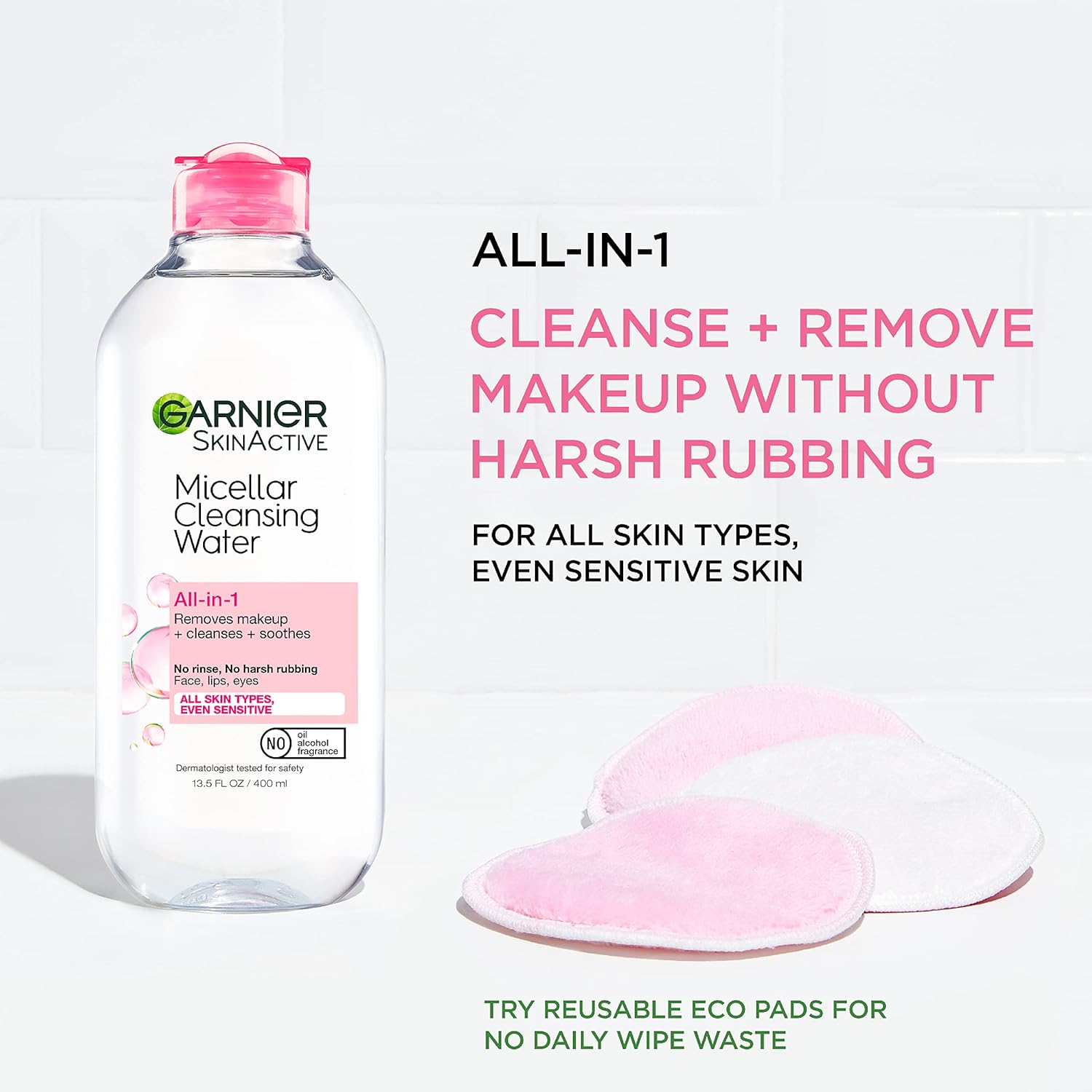 no-rinse, no-harsh-rubbing application with cotton pad