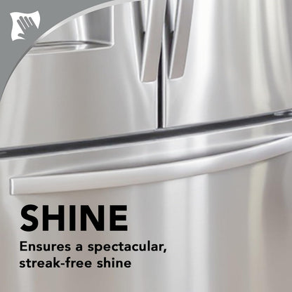 no-rinse, no-streak application that buffs to a polish with a microfiber cloth