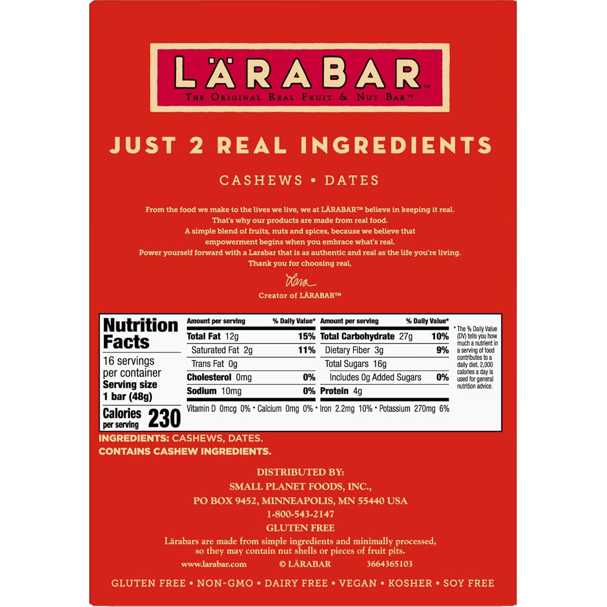no sugar added (naturally sweetened by dates)