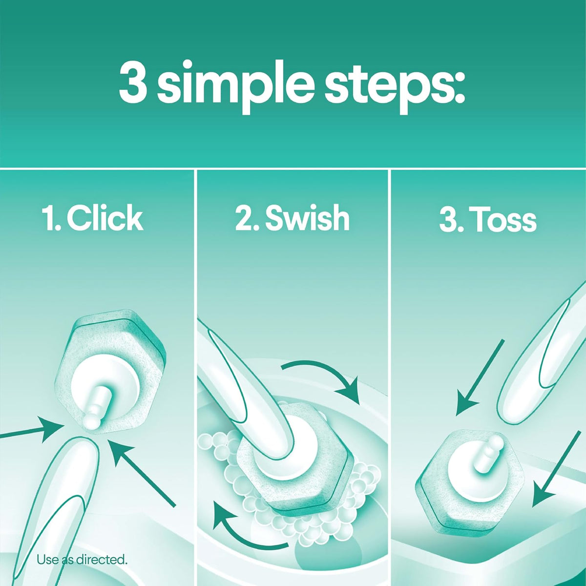 no-touch pop-off disposal that releases the used pad directly into the trash