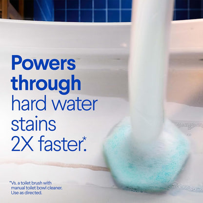 non-abrasive formula safe for porcelain, chrome, enamel, and synthetic marble
