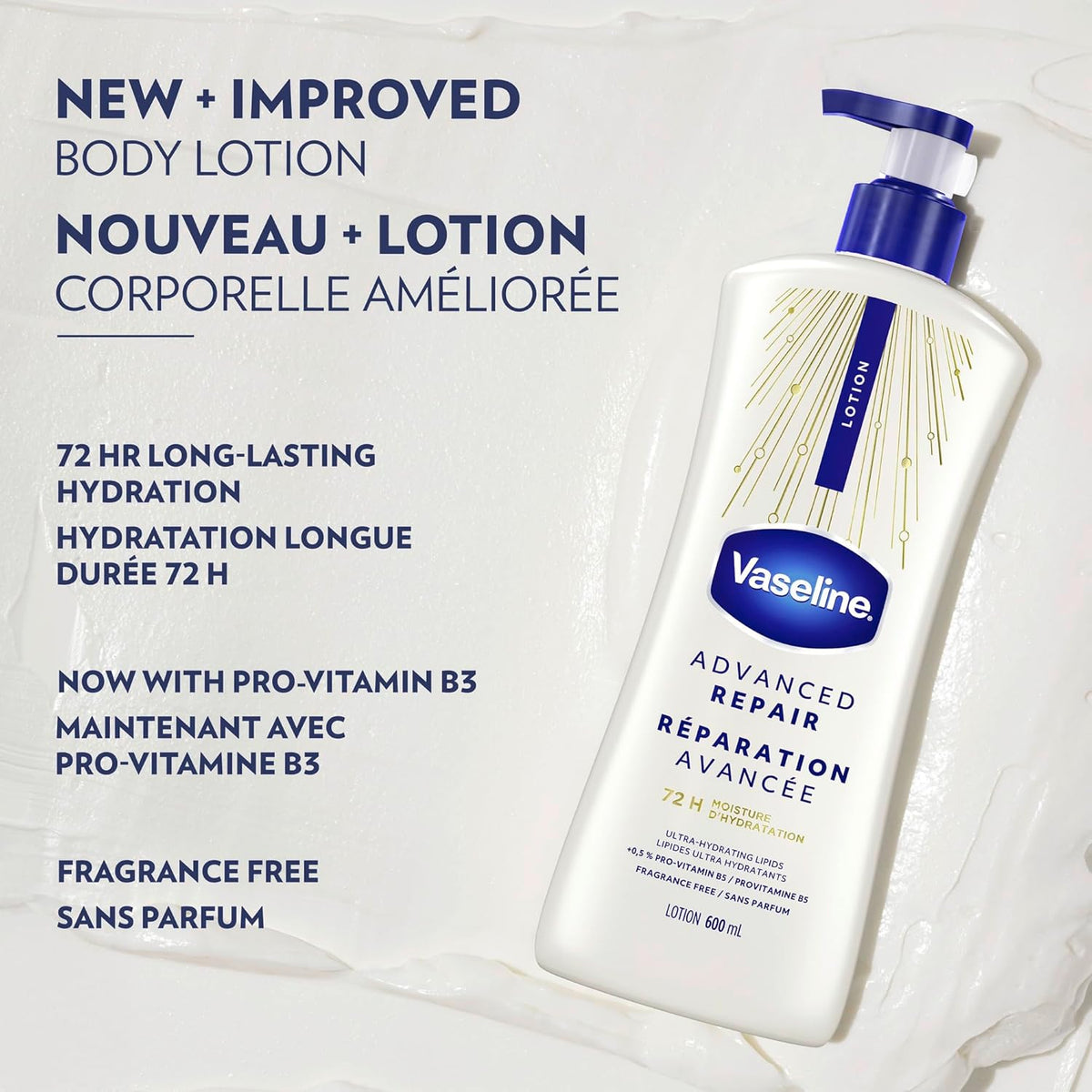 non-greasy, fast-absorbing unscented formula
