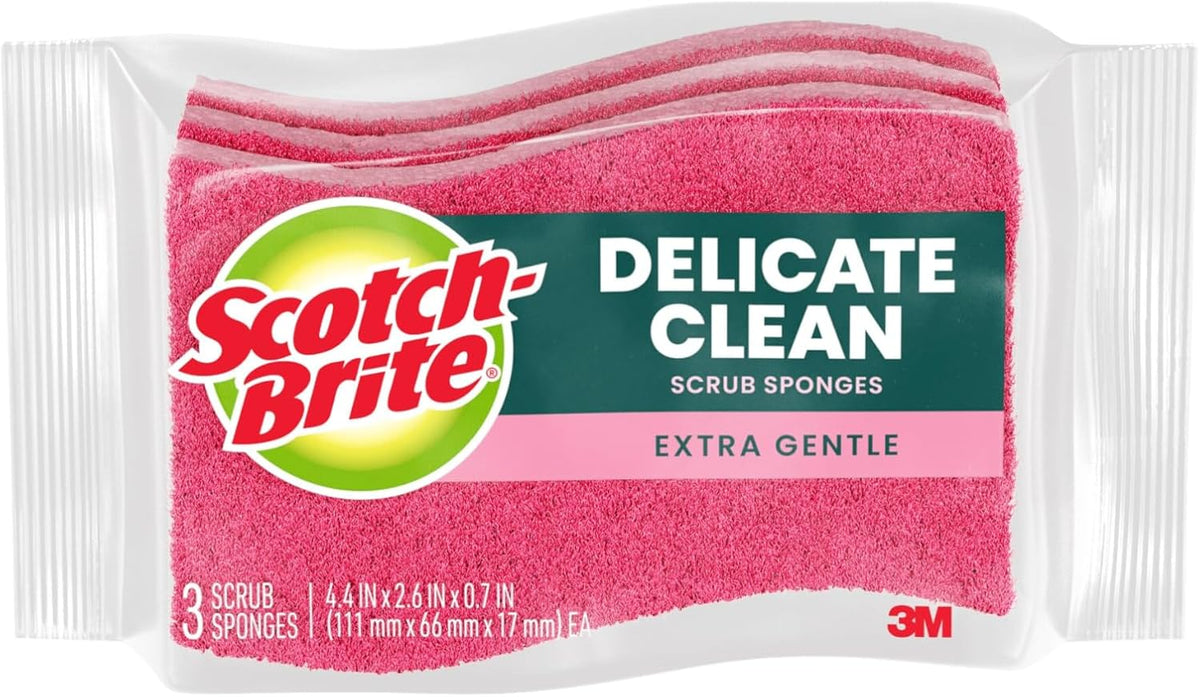 non-scratch scrubbing fibers safe for porcelain, fine china, stemware, nonstick pans, mirrors, and faucets