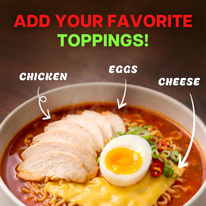 Nongshim Ramen Noodles, Gourmet Instant Ramen Bowl for Home Office Lunch, Microwavable Hot & Spicy Korean Noodles