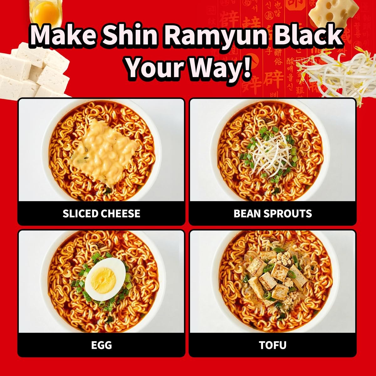 Nongshim Shin Black Noodle Soup Spicy Bowl – Office Desk Lunch via Microwave, 3.5 oz Single-Serve Pack of 6