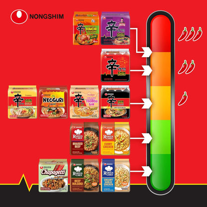 Nongshim Shin Ramyun Black – Fun Gift Basket Pick for Spicy Food Lovers, Korean Ramen Noodles 16 Pack