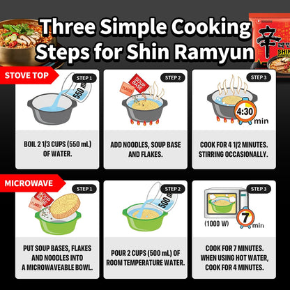 Nongshim Shin Ramyun Korean Ramen Noodles – Clean Single-Bowl Meal for Minimalist Kitchens