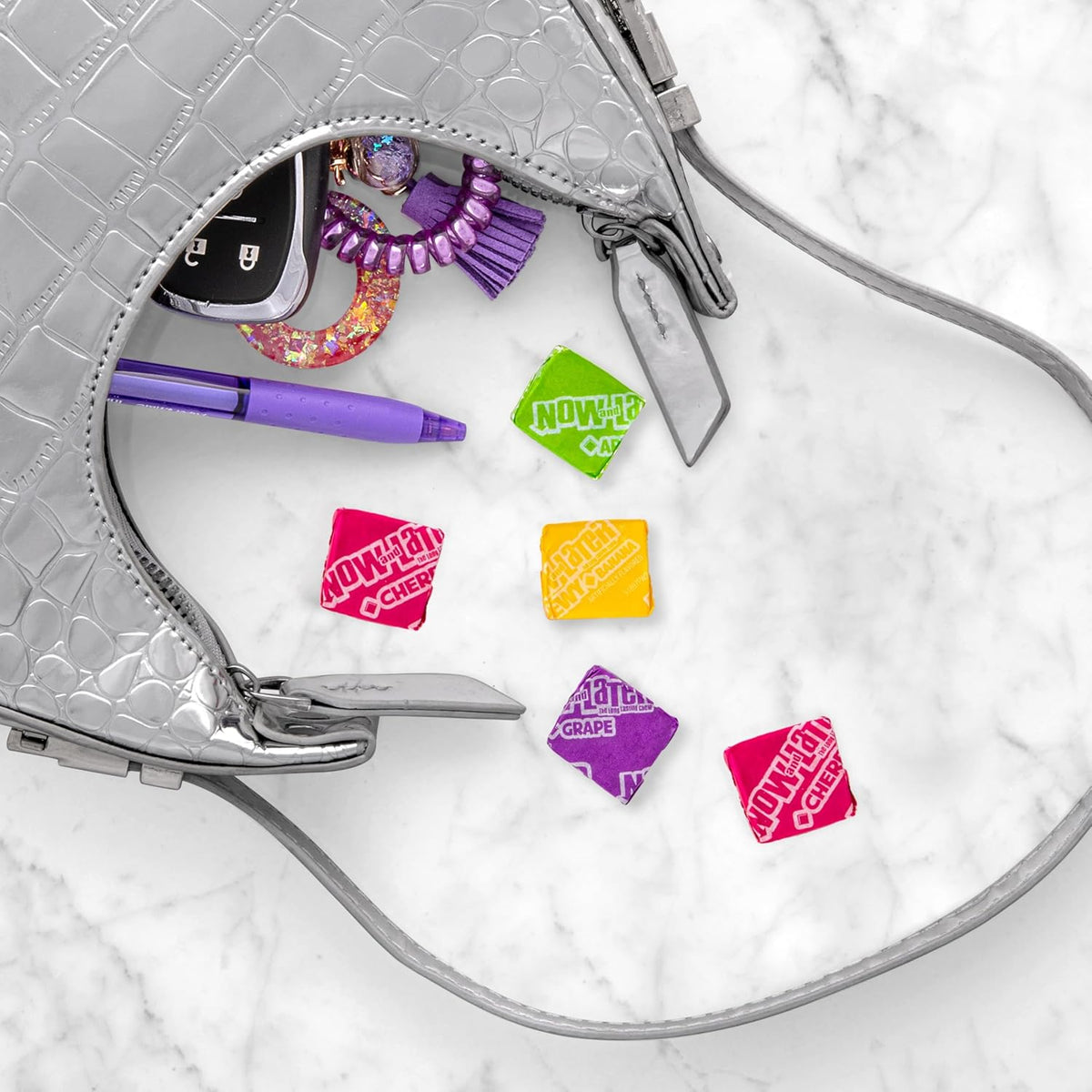Now and Later Candy, Original Chewy Candy Pack – Safe Individually Wrapped Slug Candy for School Snacks and Piñata Stuffing