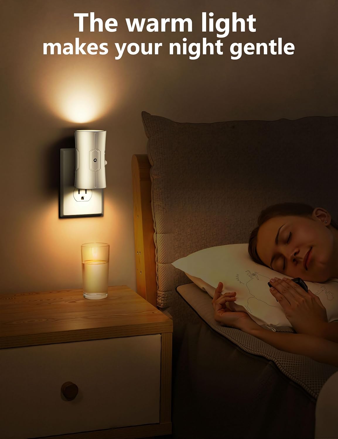 Nursery Night Light Plug into Wall 2 Pack – Warm White LED Nightlight with Auto Light Sensor for Baby and Toddler Bedrooms