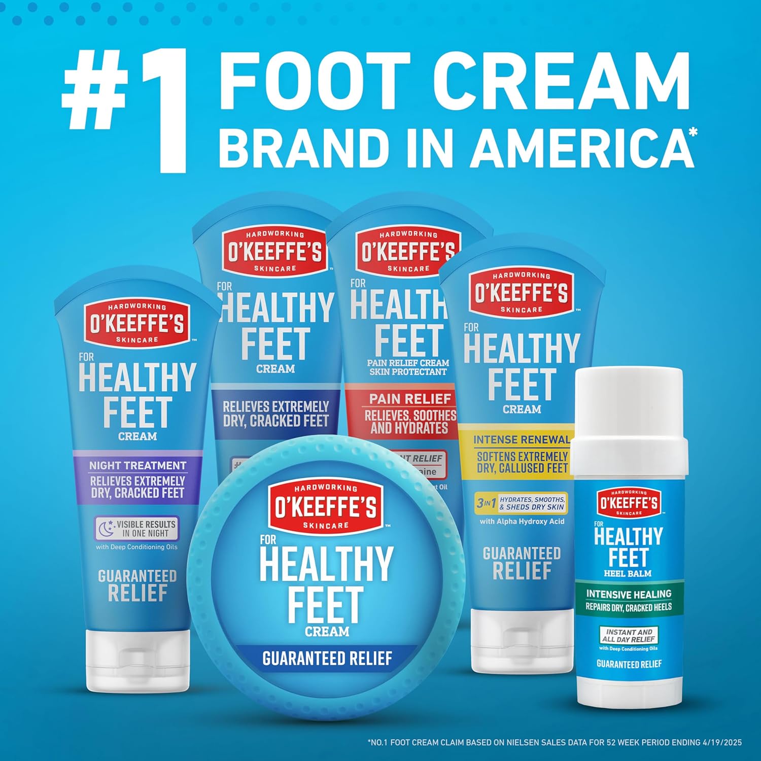 O'Keeffe's for Healthy Feet Foot Cream – Post-Bath Wind-Down Moisturizer for Dry Feet, Soothing Nightly Ritual