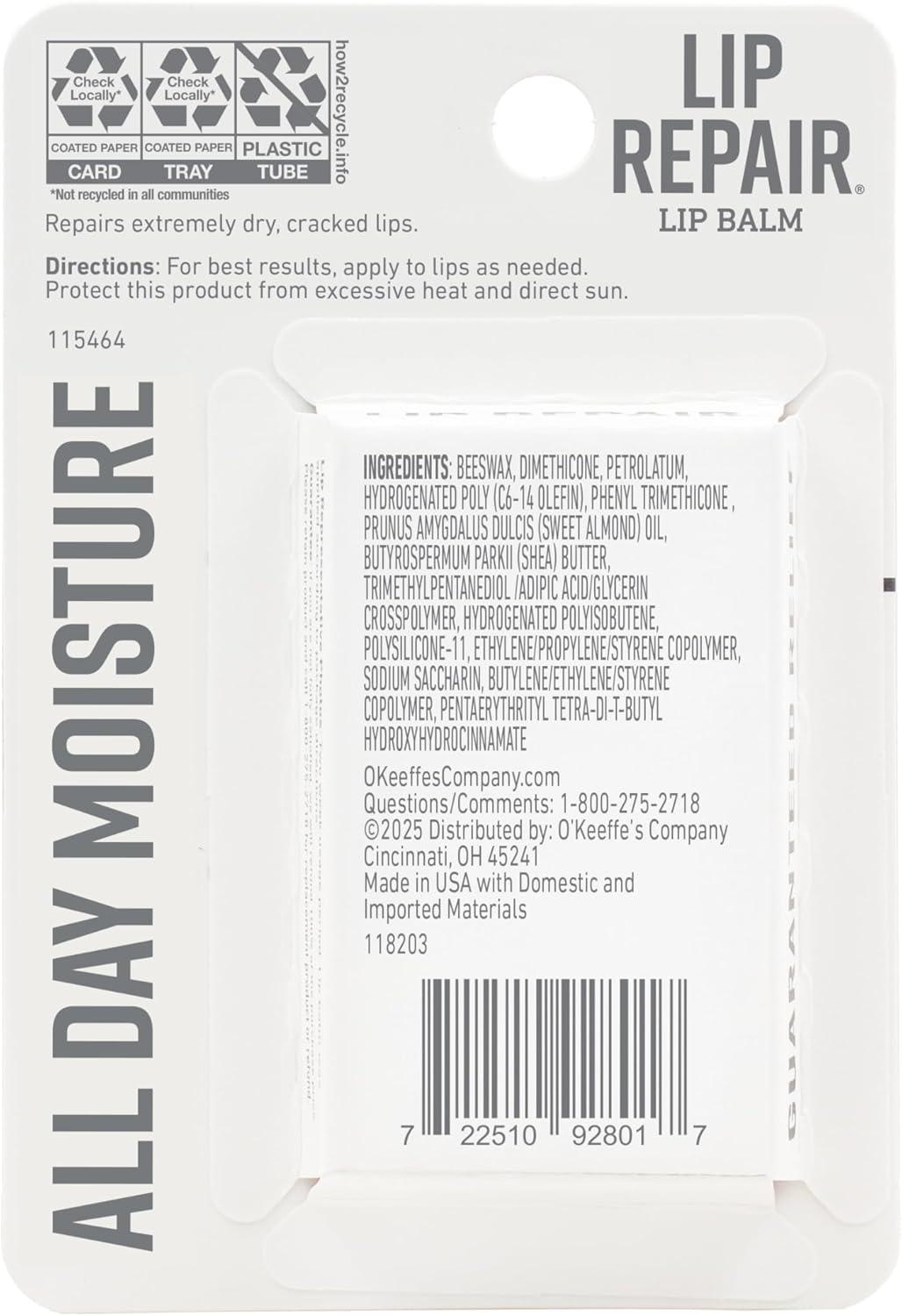 O'Keeffe's Lip Repair Unscented Lip Balm - Nightstand Lip Care for the Bedtime Wind-Down Ritual