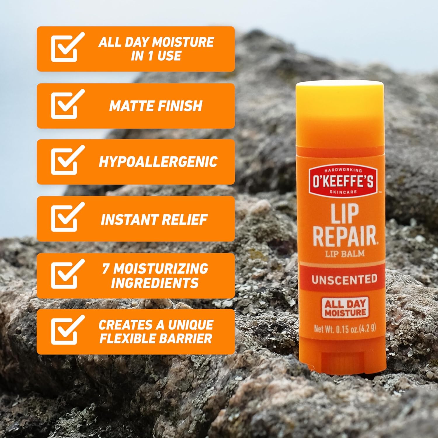 O'Keeffe's Lip Repair Unscented Lip Balm - Nightstand Lip Care for the Bedtime Wind-Down Ritual
