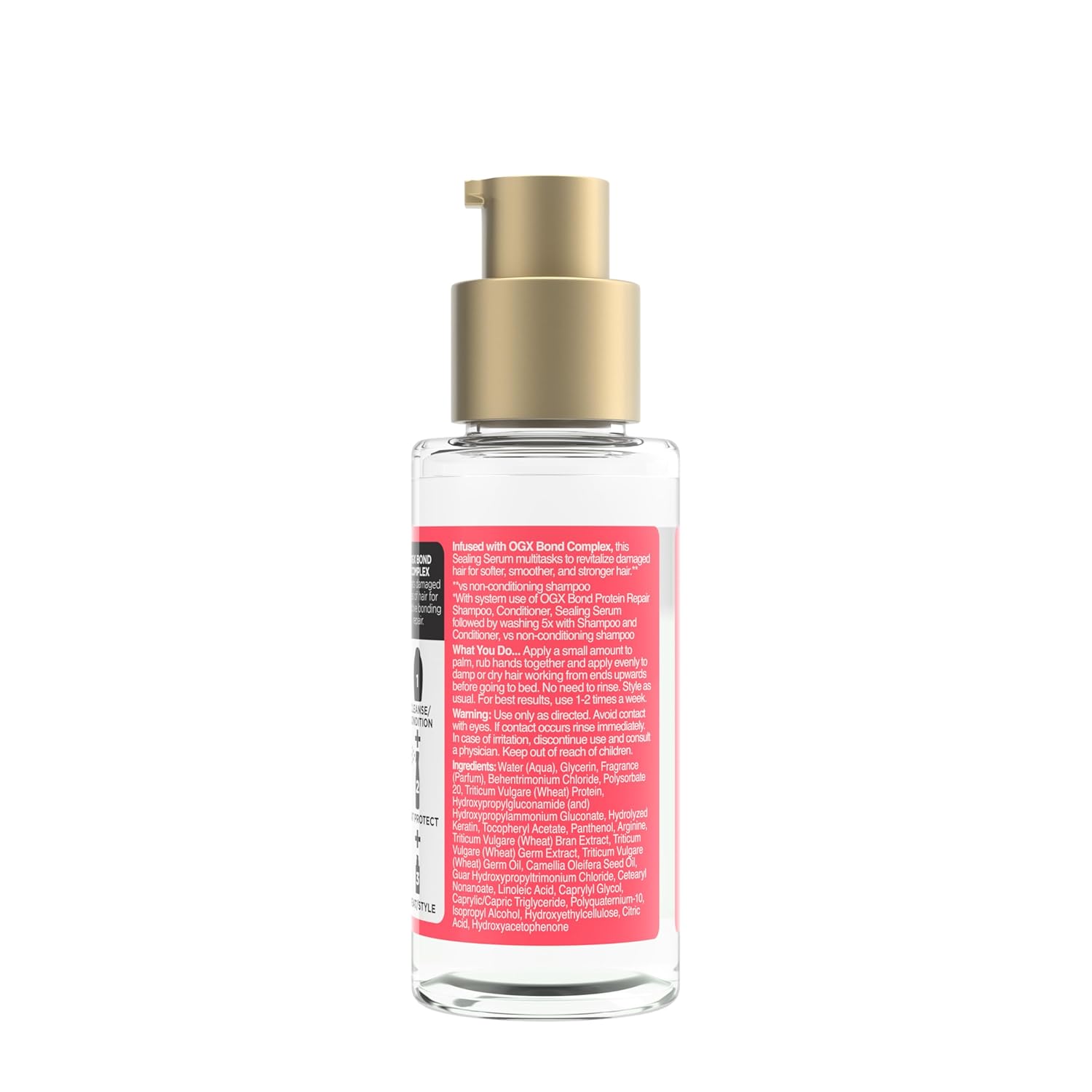 OGX Bond Protein Repair Sealing Serum – Streamlined Overnight Treatment for an Uncluttered Vanity, 1.7 fl oz