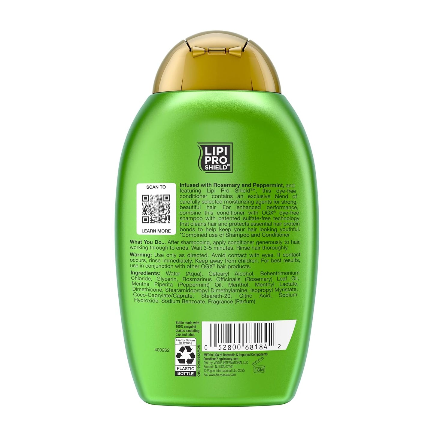 OGX Clarifying Strength + Rosemary Mint Conditioner – Scented Shower Refresh for Oily Hair, Rosemary and Peppermint Infusion