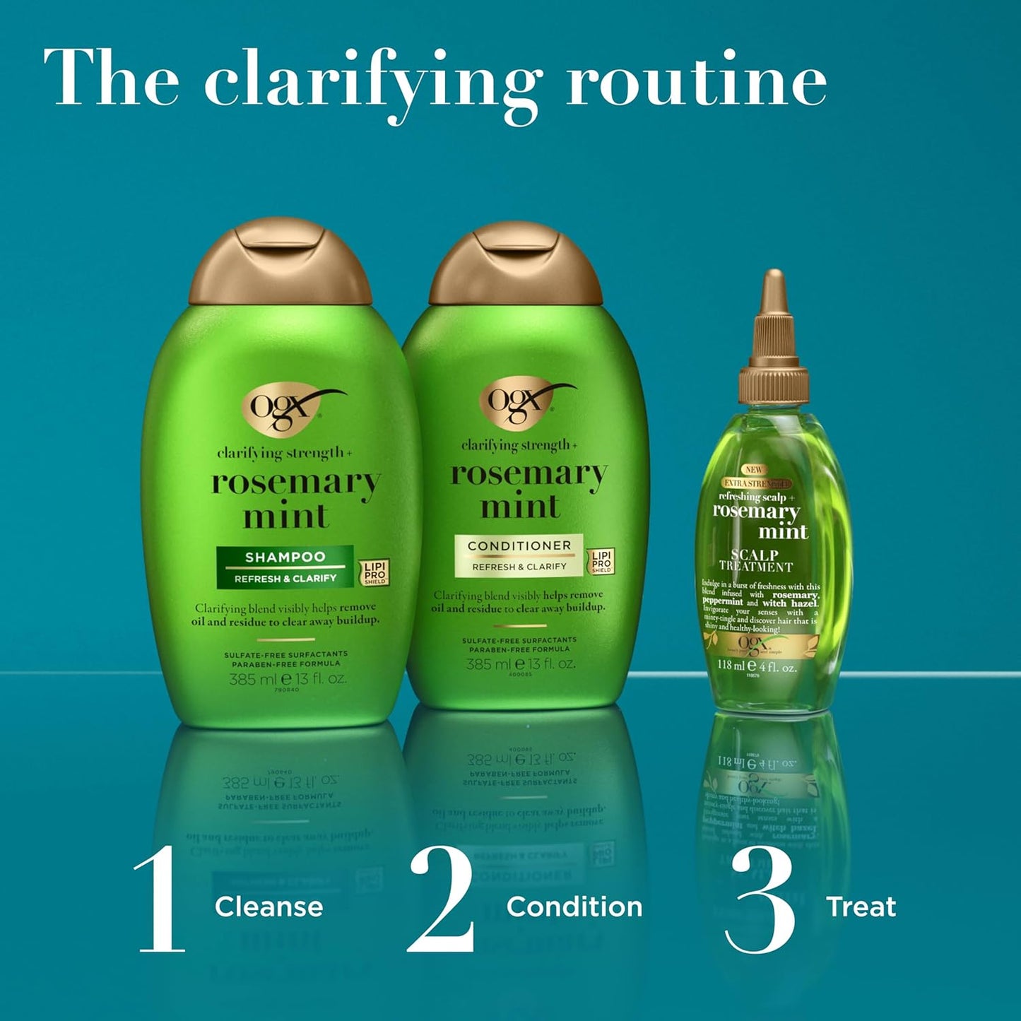 OGX Clarifying Strength + Rosemary Mint Conditioner – Scented Shower Refresh for Oily Hair, Rosemary and Peppermint Infusion