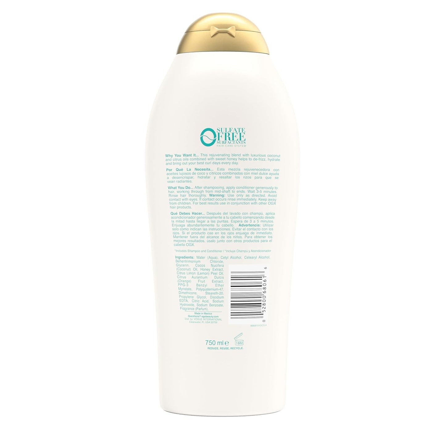 OGX Coconut Curls Moisturizing Conditioner – Mindful Bath Time Hydration for Curly and Dry Hair, 25.4 fl oz