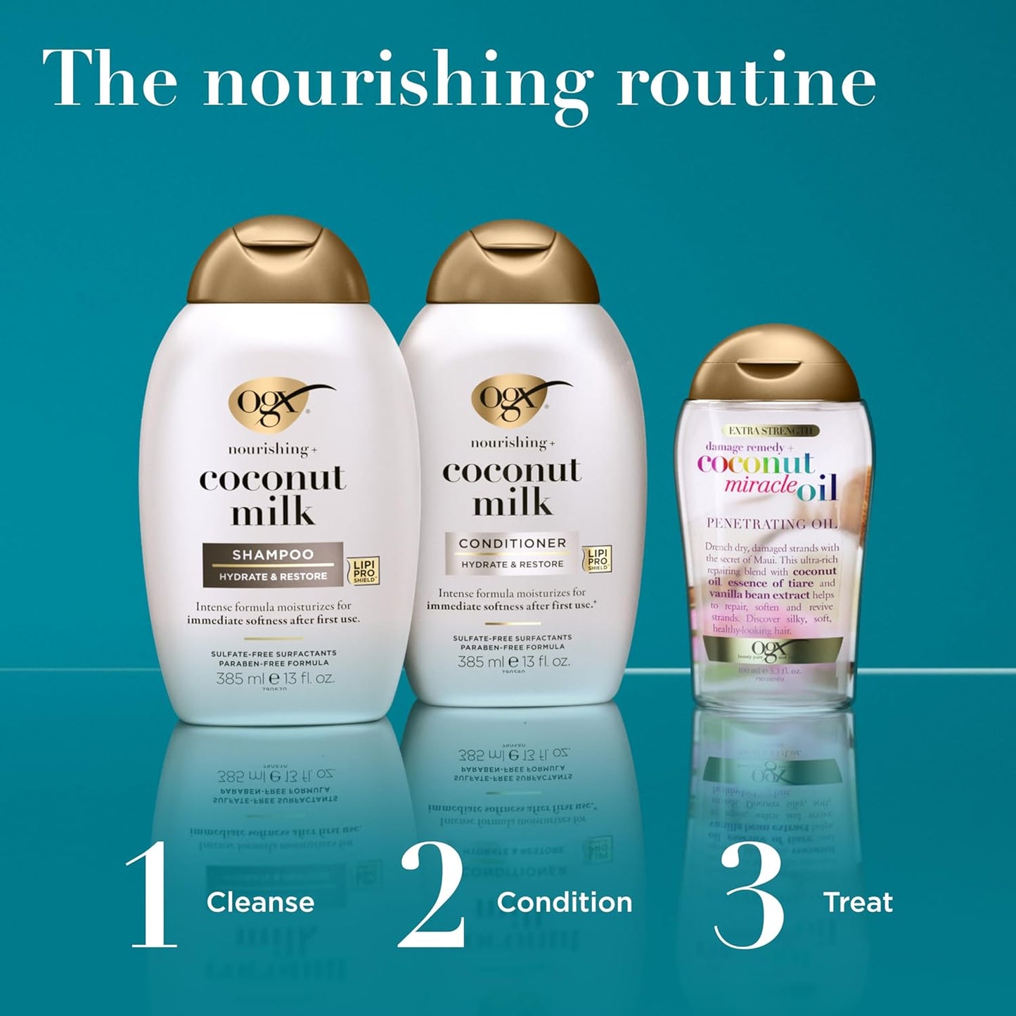 OGX Coconut Milk Shampoo & Conditioner Set – Premium Hydrating Hair Care for an Elevated Home Vanity, Salon-Quality Cleansing Duo