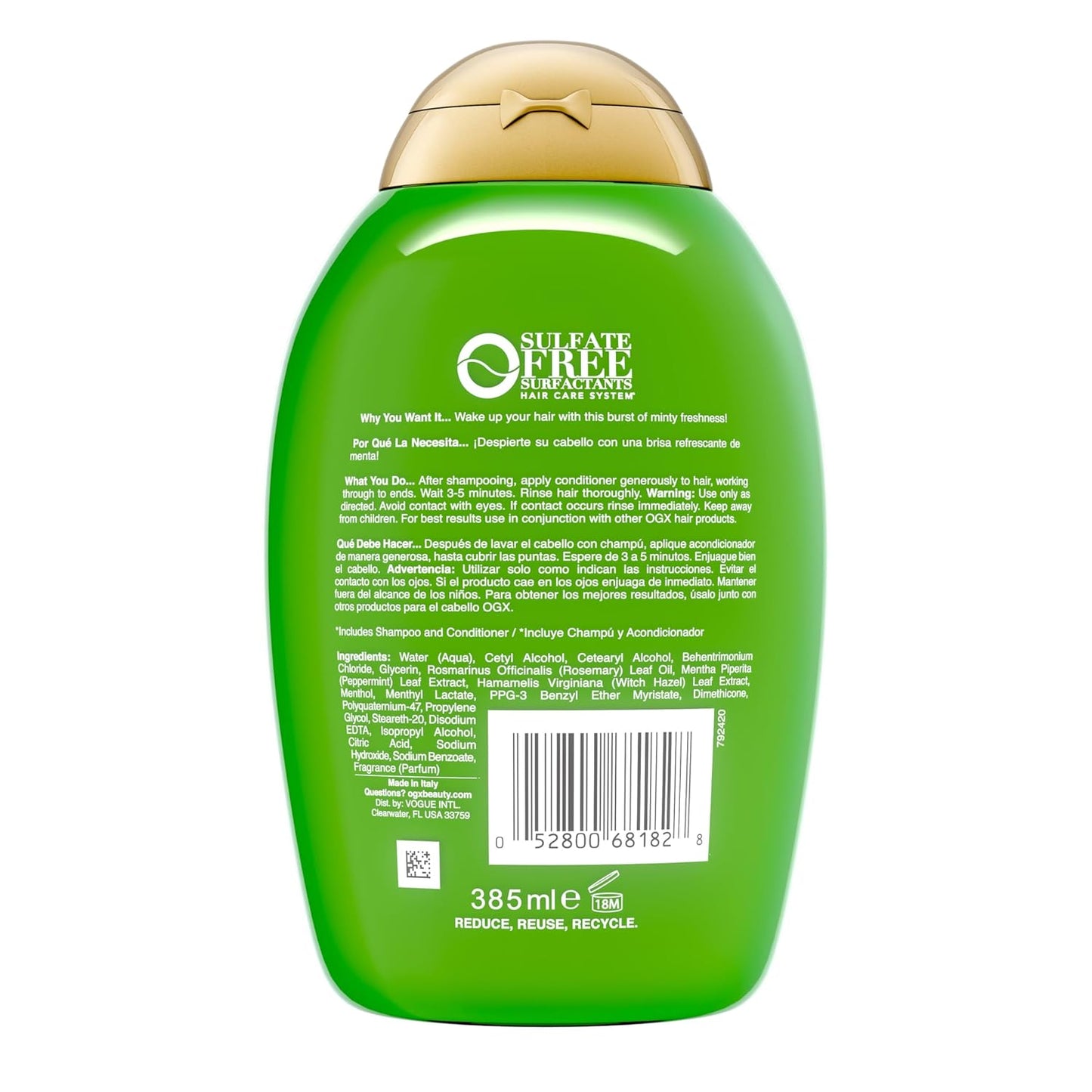 OGX Extra Strength Rosemary Mint Conditioner – Thoughtful Birthday Gift for Her, Nourishing Scalp Care