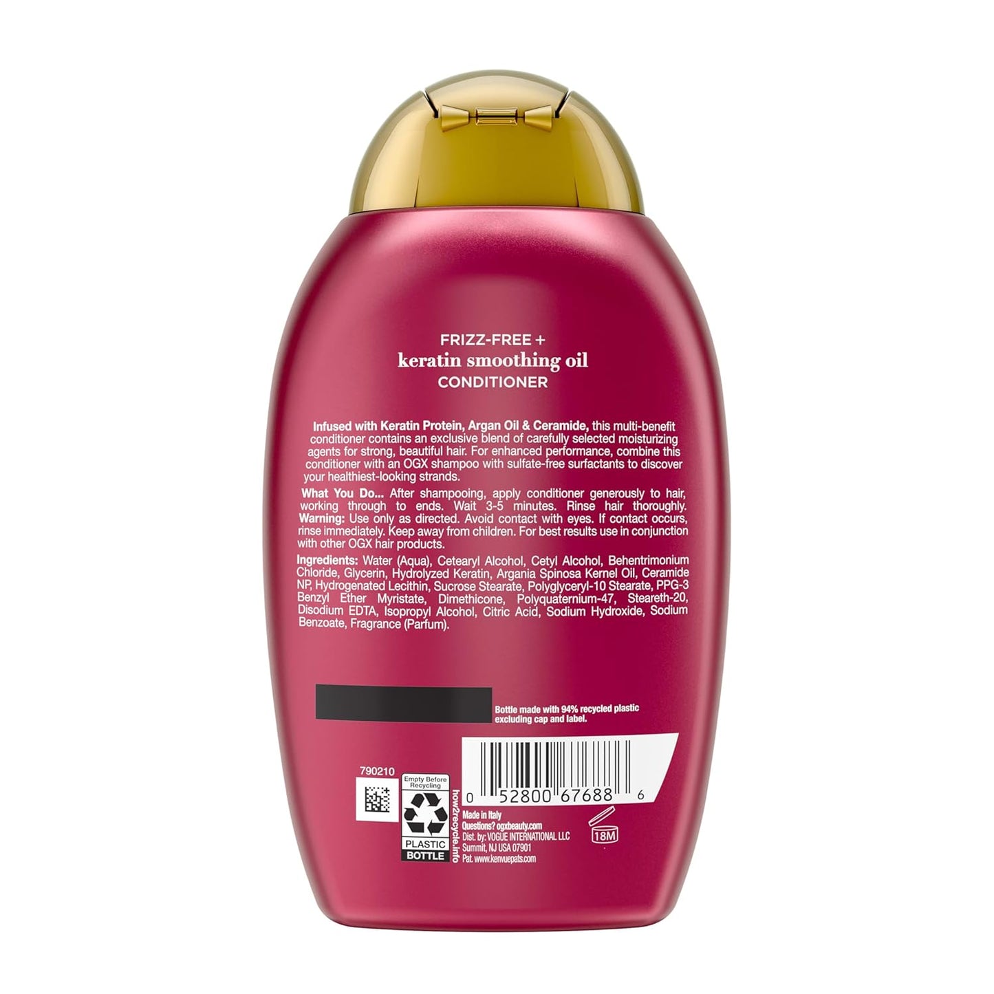 OGX Frizz-Free + Keratin Smoothing Conditioner – All-in-One Smoothing Step for an Uncluttered Shower