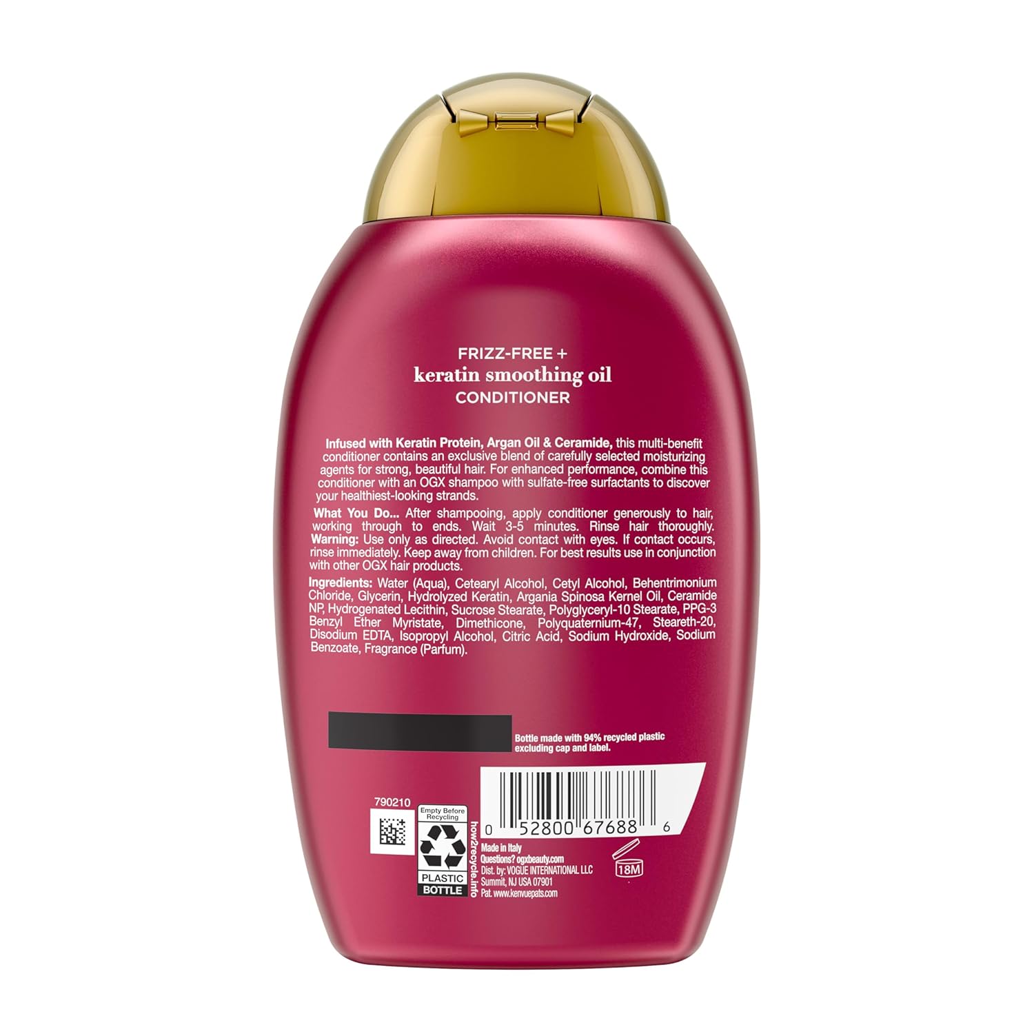 OGX Frizz-Free + Keratin Smoothing Conditioner – All-in-One Smoothing Step for an Uncluttered Shower