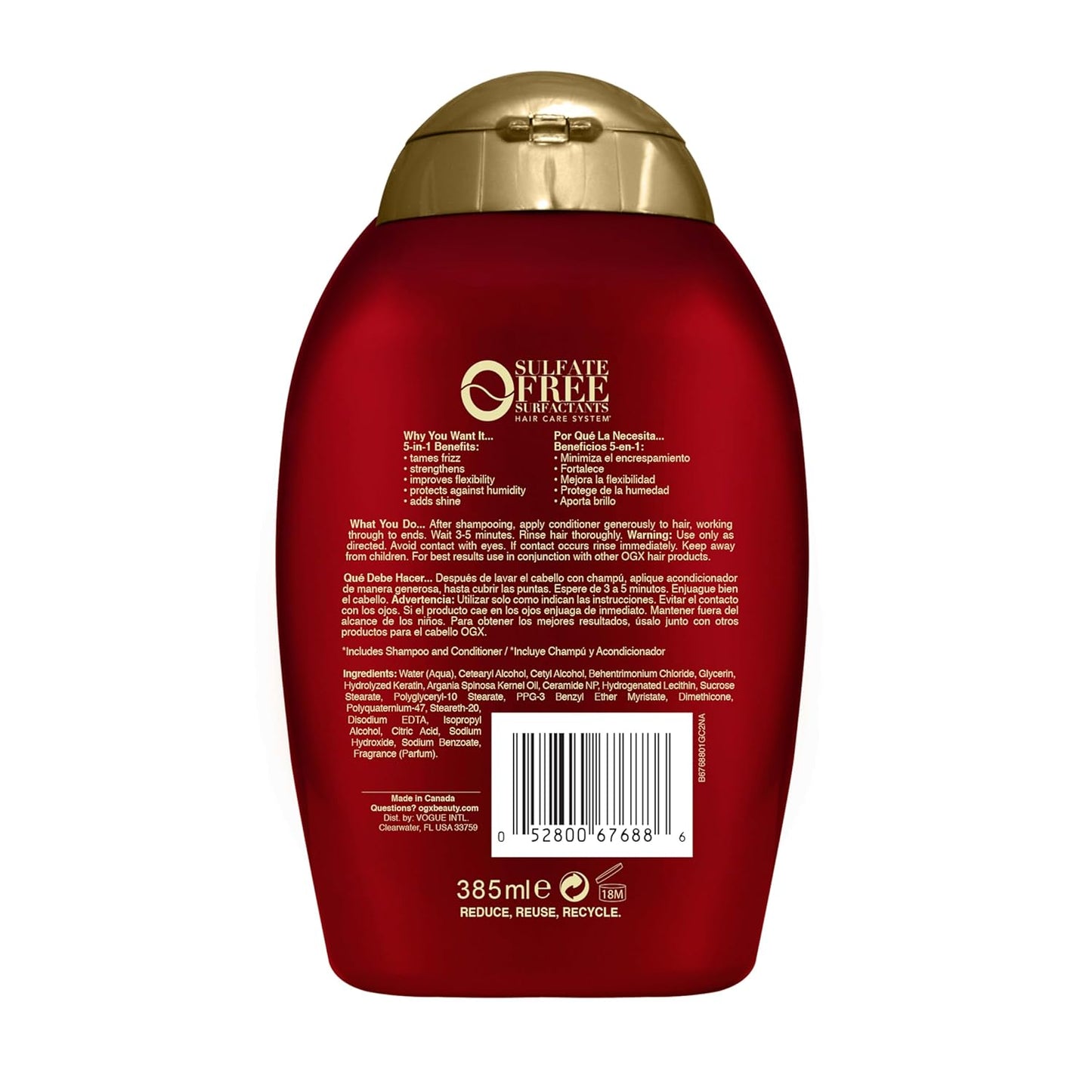 OGX Frizz-Free + Keratin Smoothing Conditioner – All-in-One Smoothing Step for an Uncluttered Shower