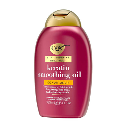 OGX Frizz-Free + Keratin Smoothing Conditioner – All-in-One Smoothing Step for an Uncluttered Shower