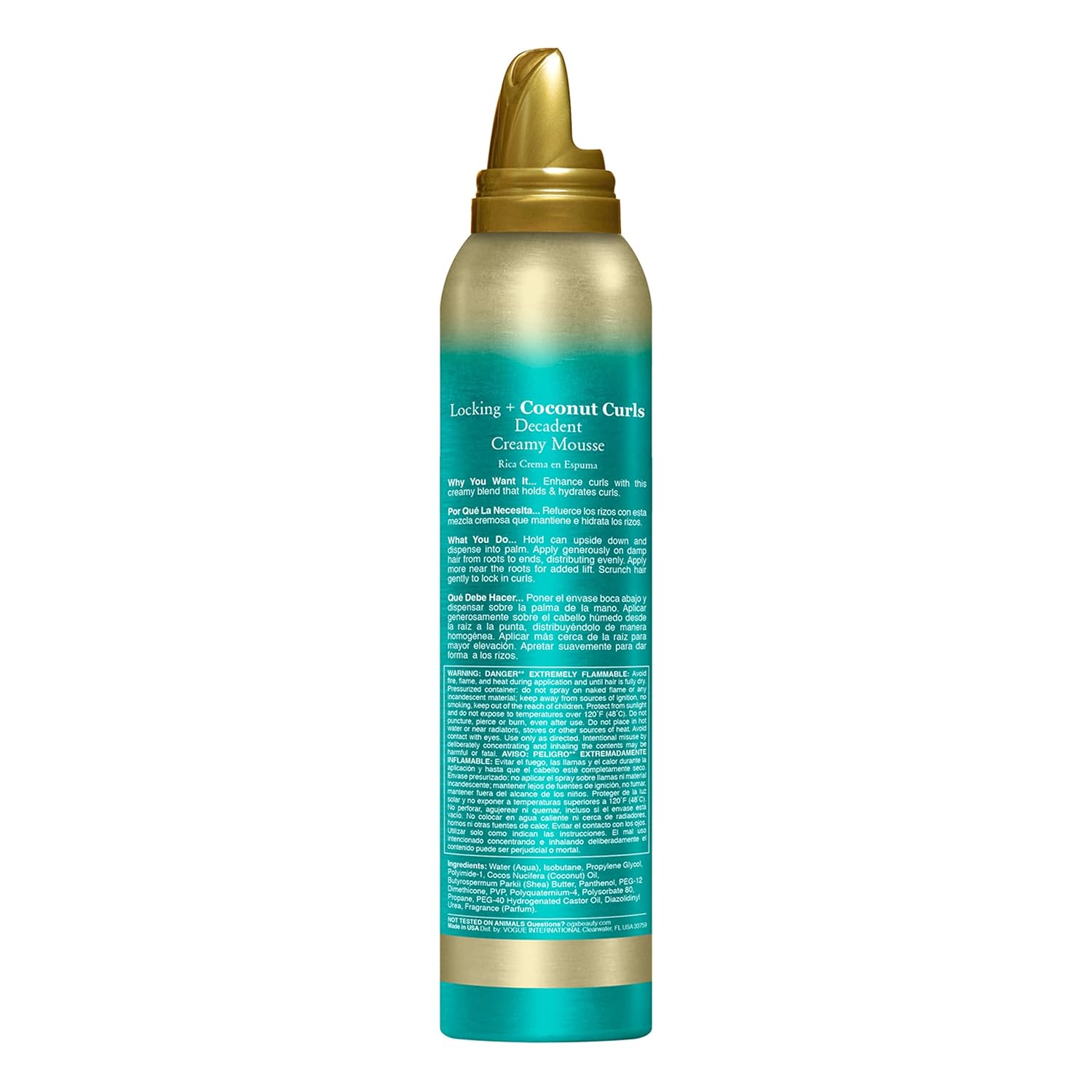 OGX Locking + Coconut Curls Creamy Mousse – Curly Hair Care Birthday Gift for Her, 7.9 Ounce