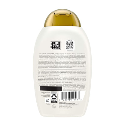 OGX Nourishing + Coconut Milk Conditioner – Premium Hair Repair Treatment, Salon-Quality Hydration with LipiPro Shield