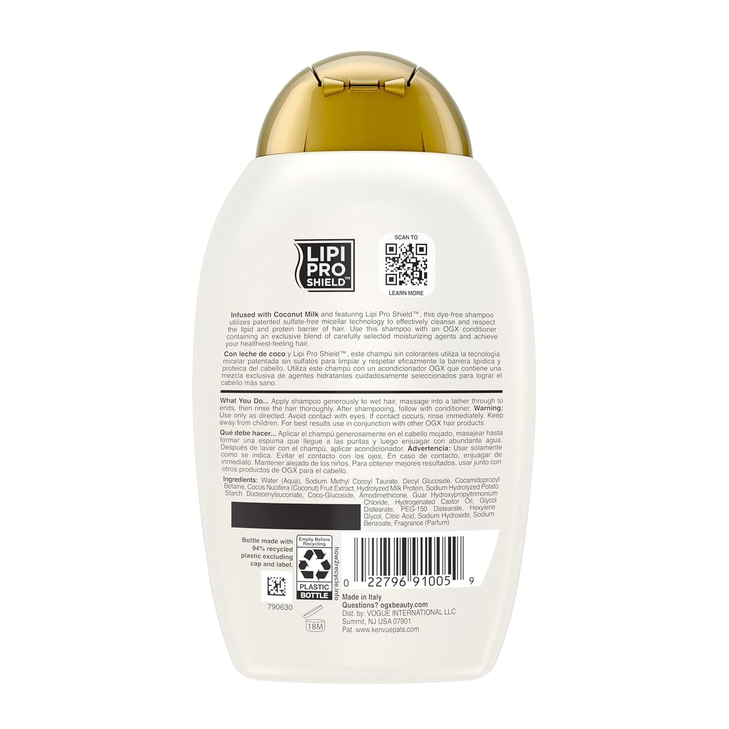 OGX Nourishing + Coconut Milk Moisturizing Shampoo, Thoughtful Hydrating Haircare Gift for Her, Birthday and Holiday Present, 13 fl. oz