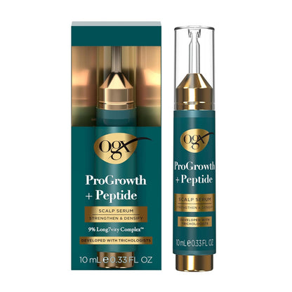 OGX ProGrowth + Peptide Scalp Serum – Mindful Self-Care Ritual for Thinning Hair, Nightly Scalp Treatment