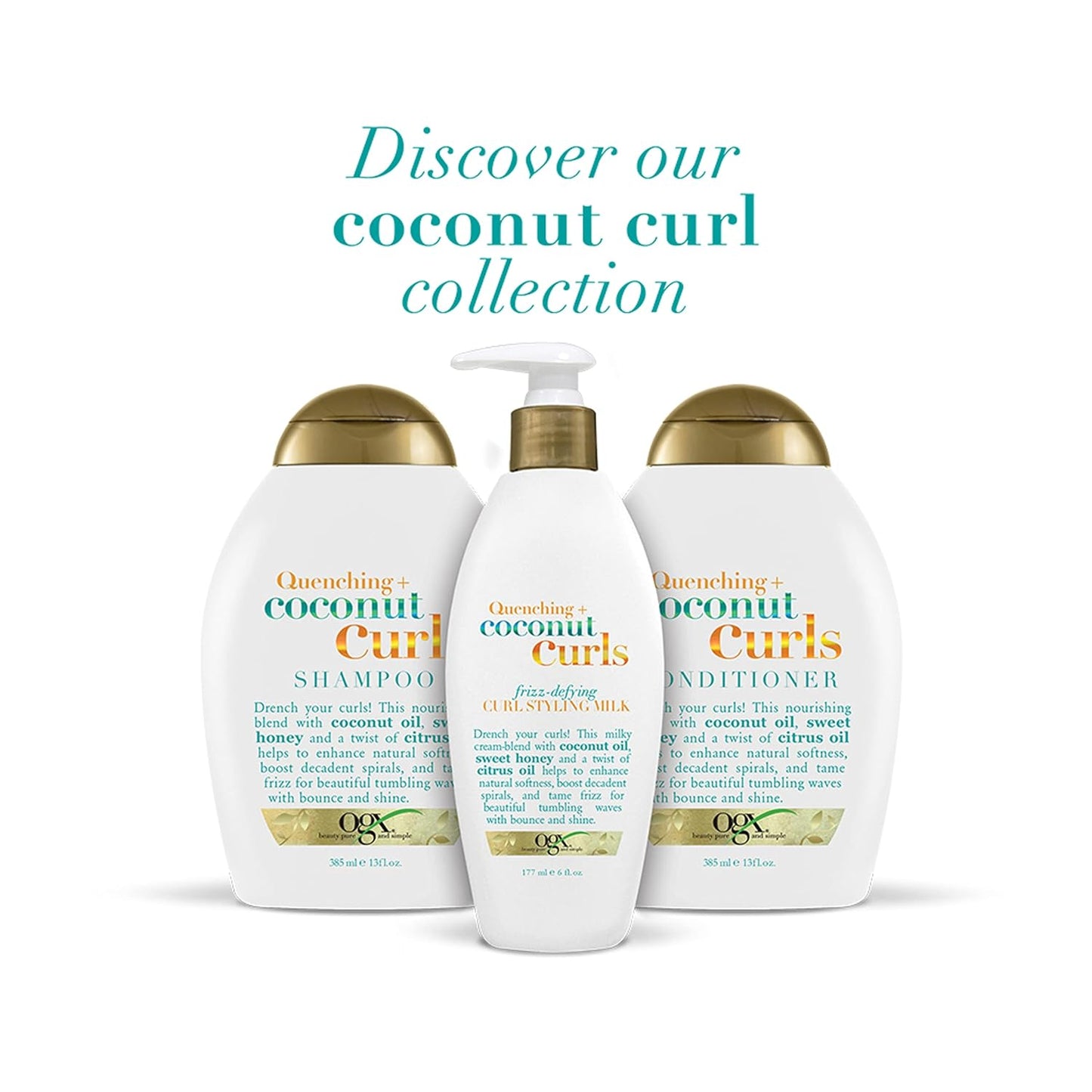 OGX Quenching Coconut Curls Styling Milk – Curly Hair Care Birthday Gift for Her, 6 fl oz