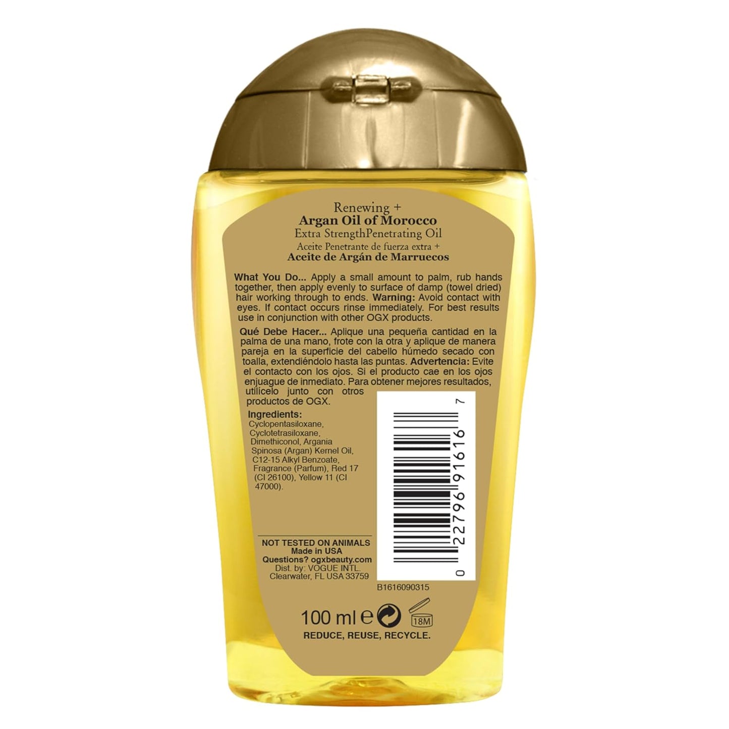 OGX Renewing Argan Oil of Morocco Hair Oil – Mindful Post-Shower Treatment to Seal Moisture and Calm Frizz, 3.3 Fl Oz