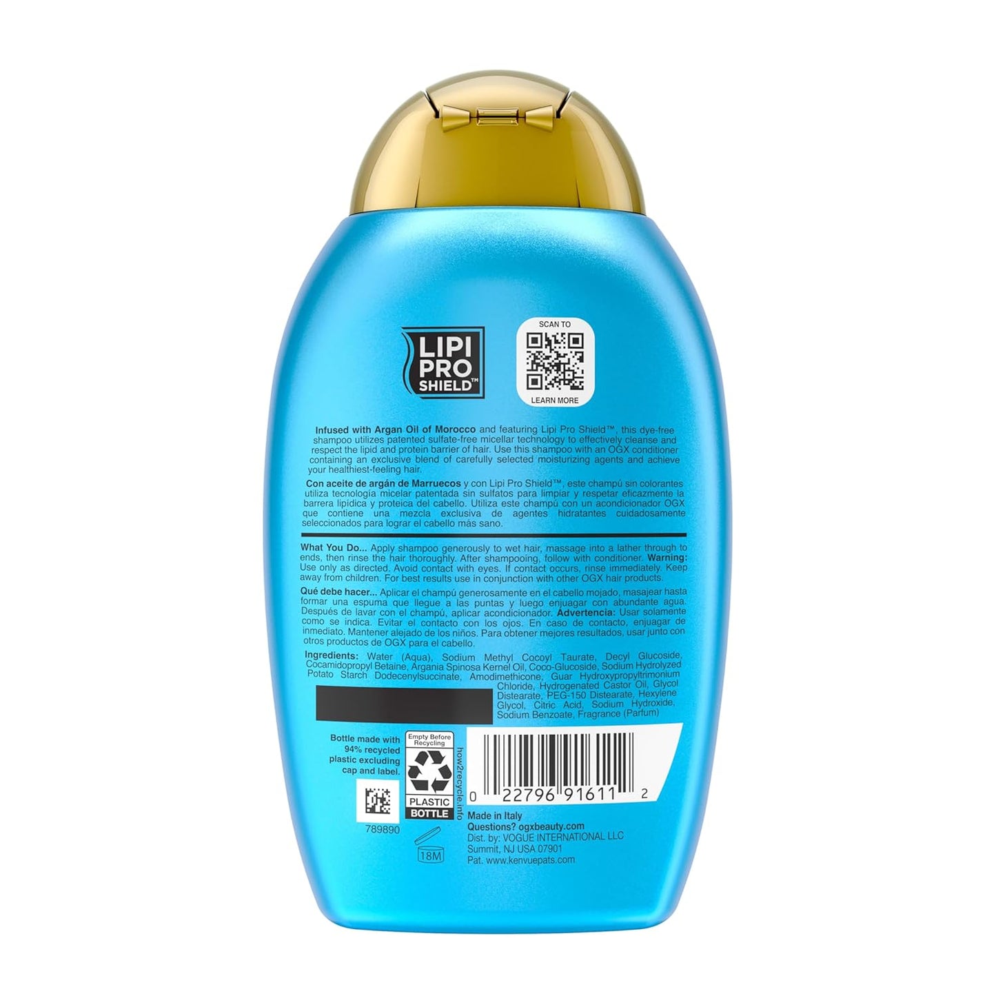 OGX Renewing Argan Oil of Morocco Shampoo – Clean-Formula Daily Wash for an Uncluttered Shower