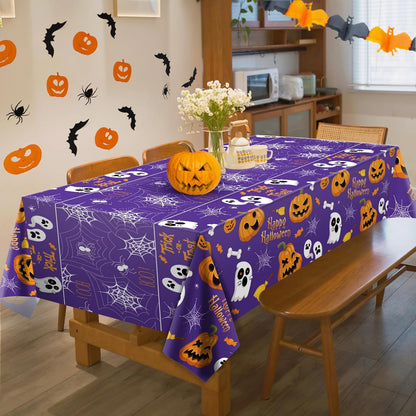 OHOME Halloween Decorations - Waterproof Halloween Table Cover for Porch Candy Station, Garage Haunted House Setup, and Outdoor Buffet, 2 Pack