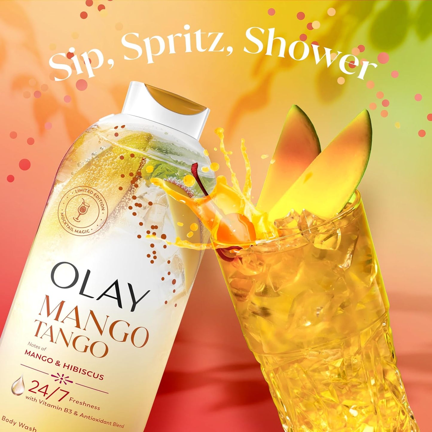Olay Body Wash for Women – Mango Tango Mocktail Scent for a Fragrance-First Shower and Yoga Room Reset