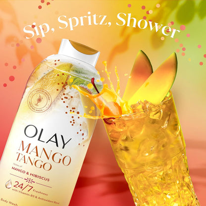 Olay Body Wash for Women – Mango Tango Mocktail Scent for a Fragrance-First Shower and Yoga Room Reset