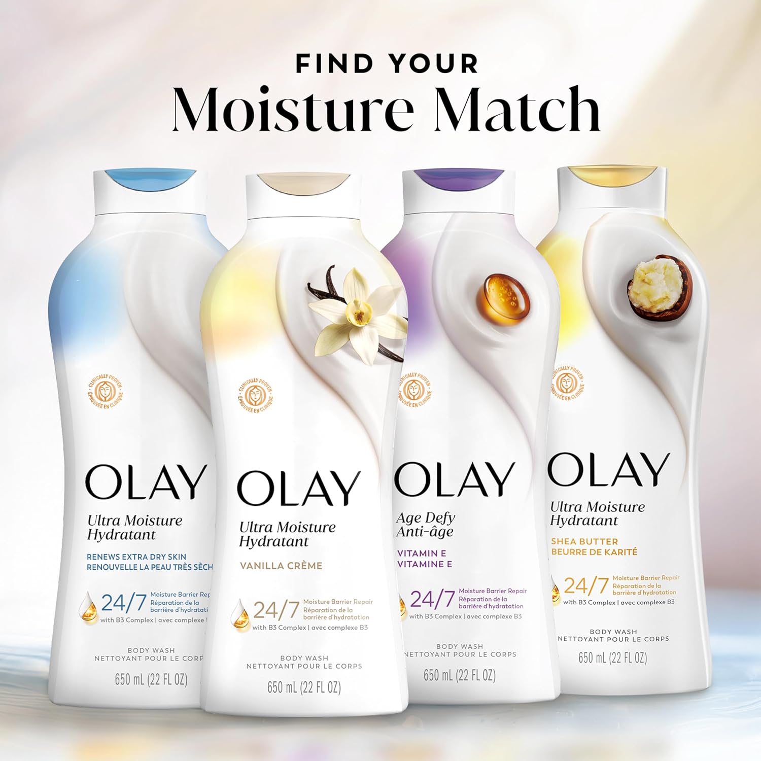 Olay Body Wash for Women – Unscented Daily Essential with Hyaluronic Acid & Clean, Simple Formula