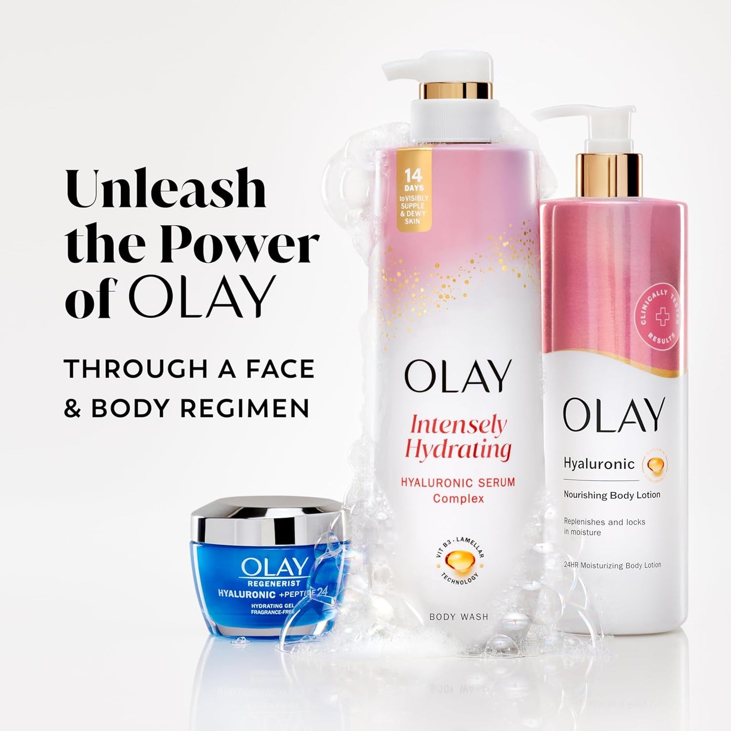 Olay Body Wash with Hyaluronic Acid Serum Complex – Premium Hydration for the Vanity