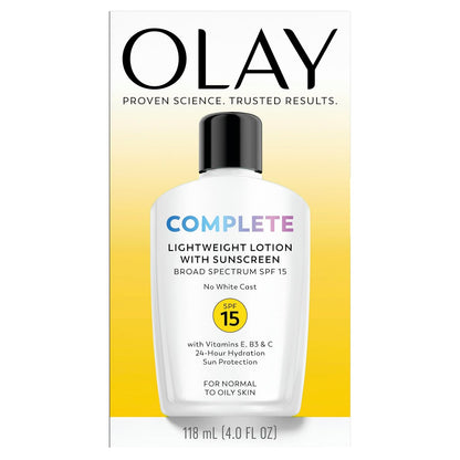 Olay Complete All Day Moisturizer with SPF 15 – Niacinamide Vitamin C Self-Care Staple for Morning Rituals