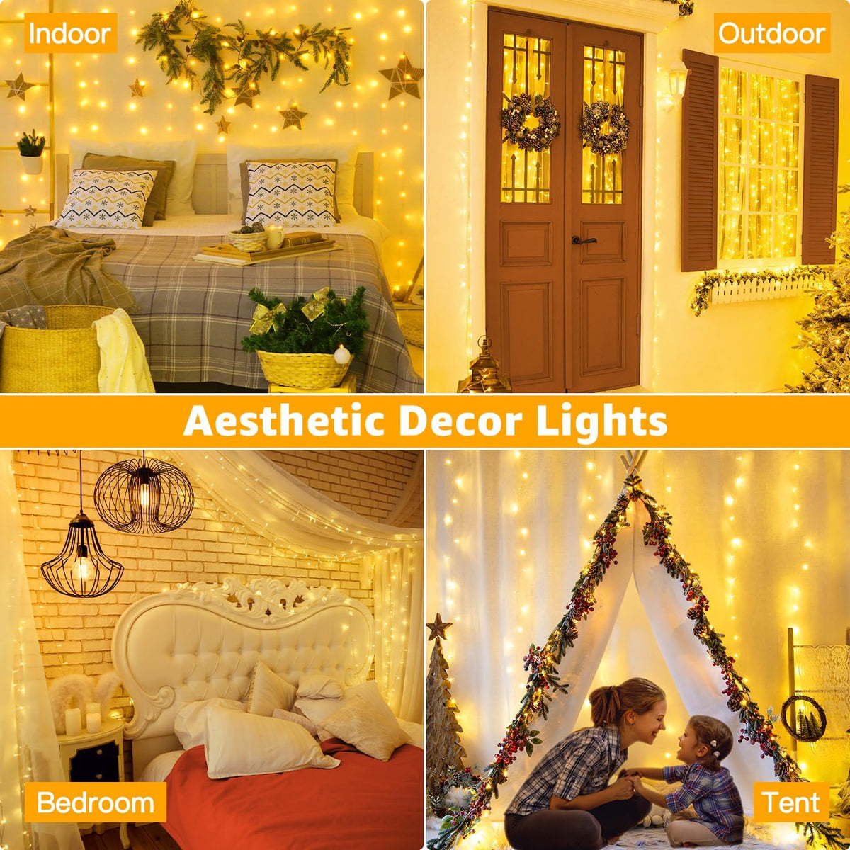 Ollny 40FT Fairy Lights – Housewarming Gift Idea for New Homeowners, Cozy Indoor Outdoor Lighting with Timer