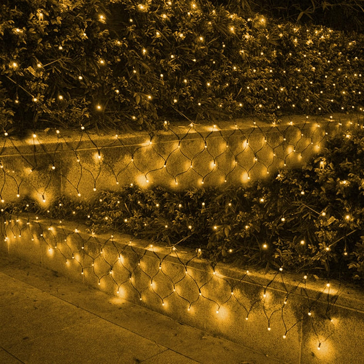 Ollny Safe Christmas Net Lights 360 LED – Cool Touch Plug in Mesh Lights for Child Friendly Holiday Decor and Pet Safe Yard, 8 Mode