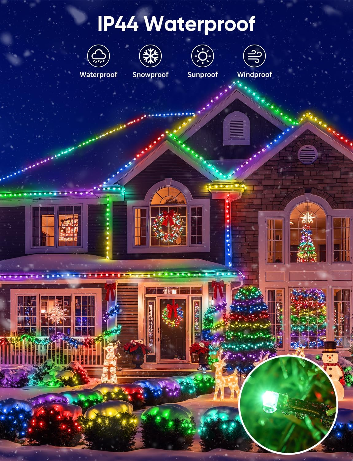Ollny Smart Outdoor Lights – Pergola and Fence Lighting with Music Sync for Parties