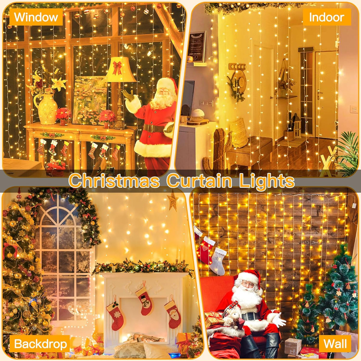 Ollny Warm White Fairy Curtain Lights – Housewarming Gift for Women and Mom with Dimmable Remote and USB Plug