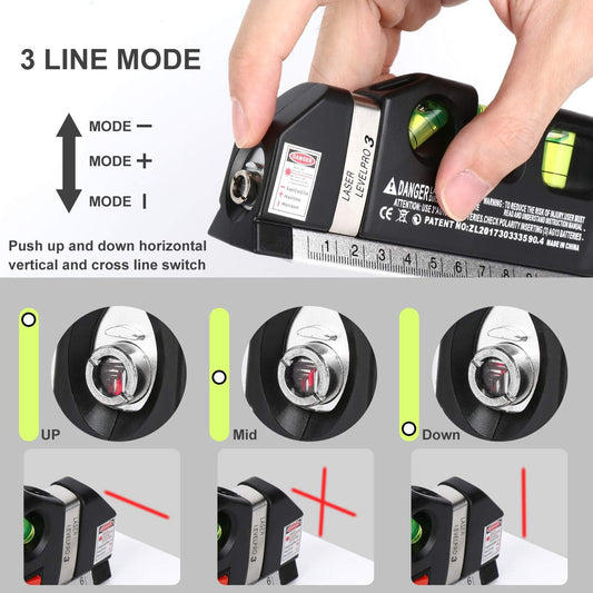 one-slider front button for mode switching (vertical / horizontal / cross)