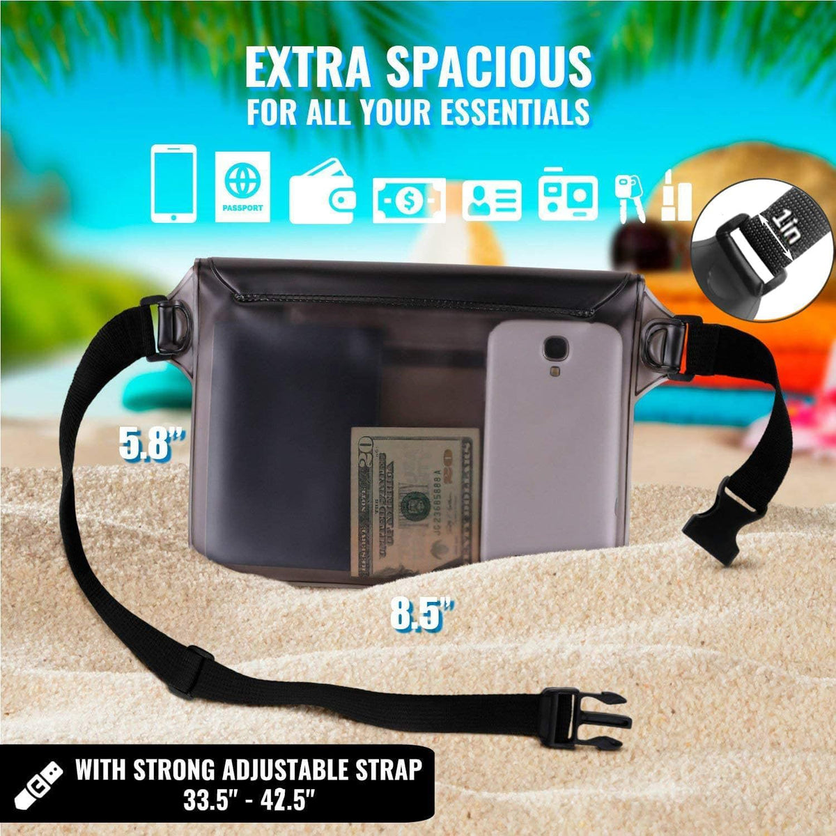 opaque privacy pouch for id, cash, credit cards, and passport