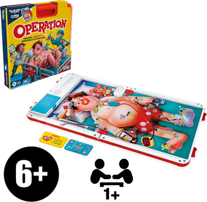 Operation Electronic Board Game – Birthday Gift for Kids Ages 6+ with Doctor Carrying Case